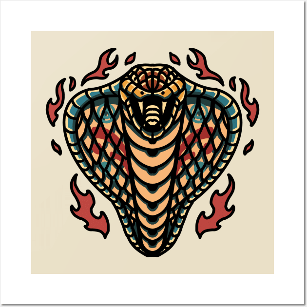 cobra flame tattoo artwork Wall Art by donipacoceng